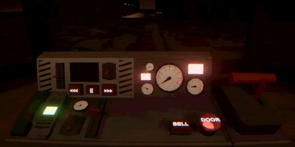 view of the dashboard in the tram